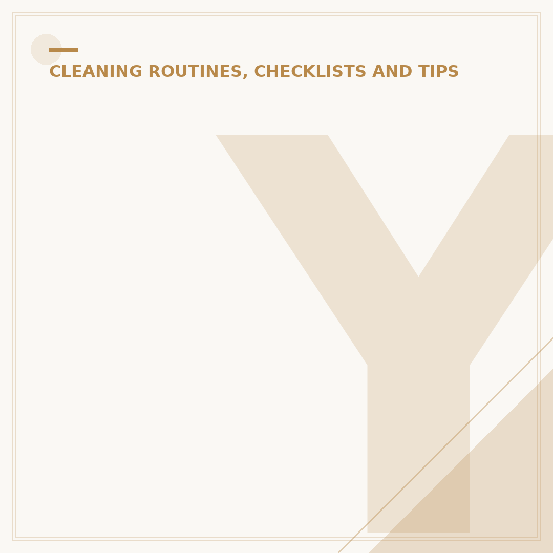 Your Monthly Cleaning Schedule for a Tidy Home