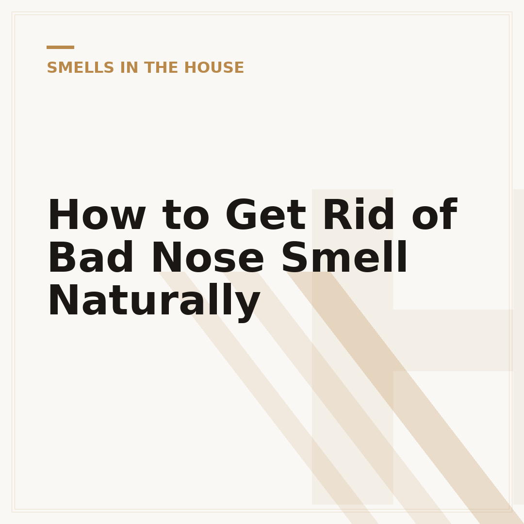 How to Get Rid of Bad Nose Smell Naturally