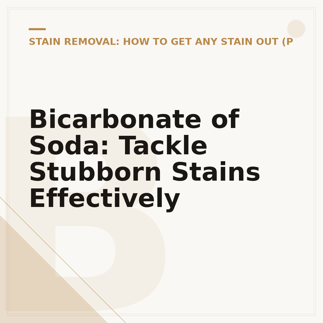 Bicarbonate of Soda: Tackle Stubborn Stains Effectively