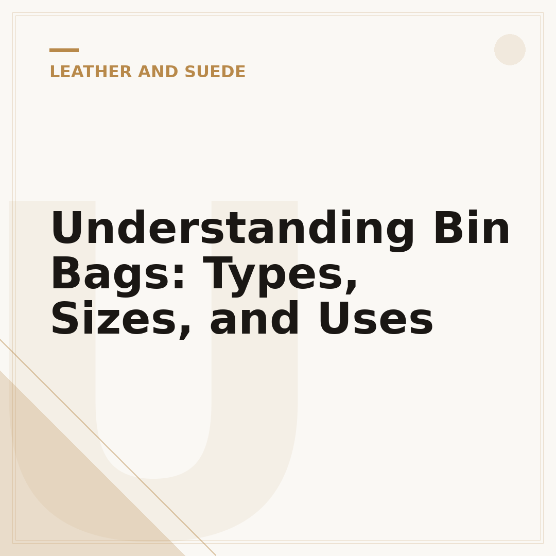Understanding Bin Bags: Types, Sizes, and Uses