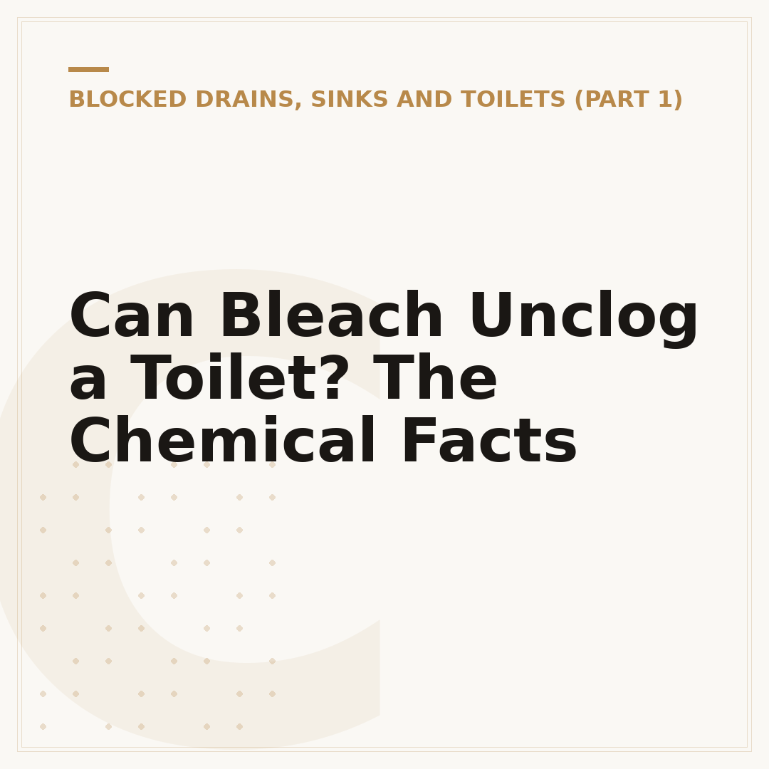 Can Bleach Unclog a Toilet? The Chemical Facts