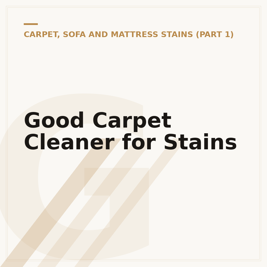 Good Carpet Cleaner for Stains