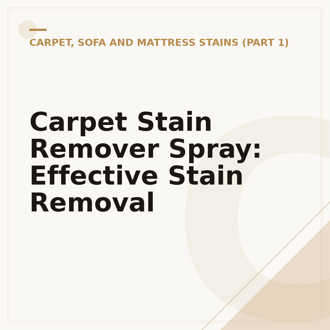 Carpet Stain Remover Spray: Effective Stain Removal