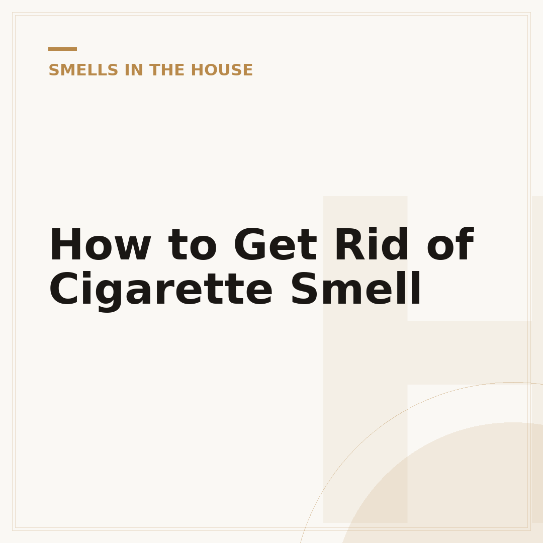 How to Get Rid of Cigarette Smell