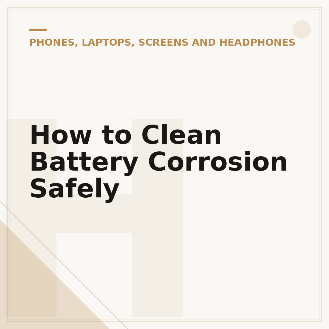 How to Clean Battery Corrosion Safely