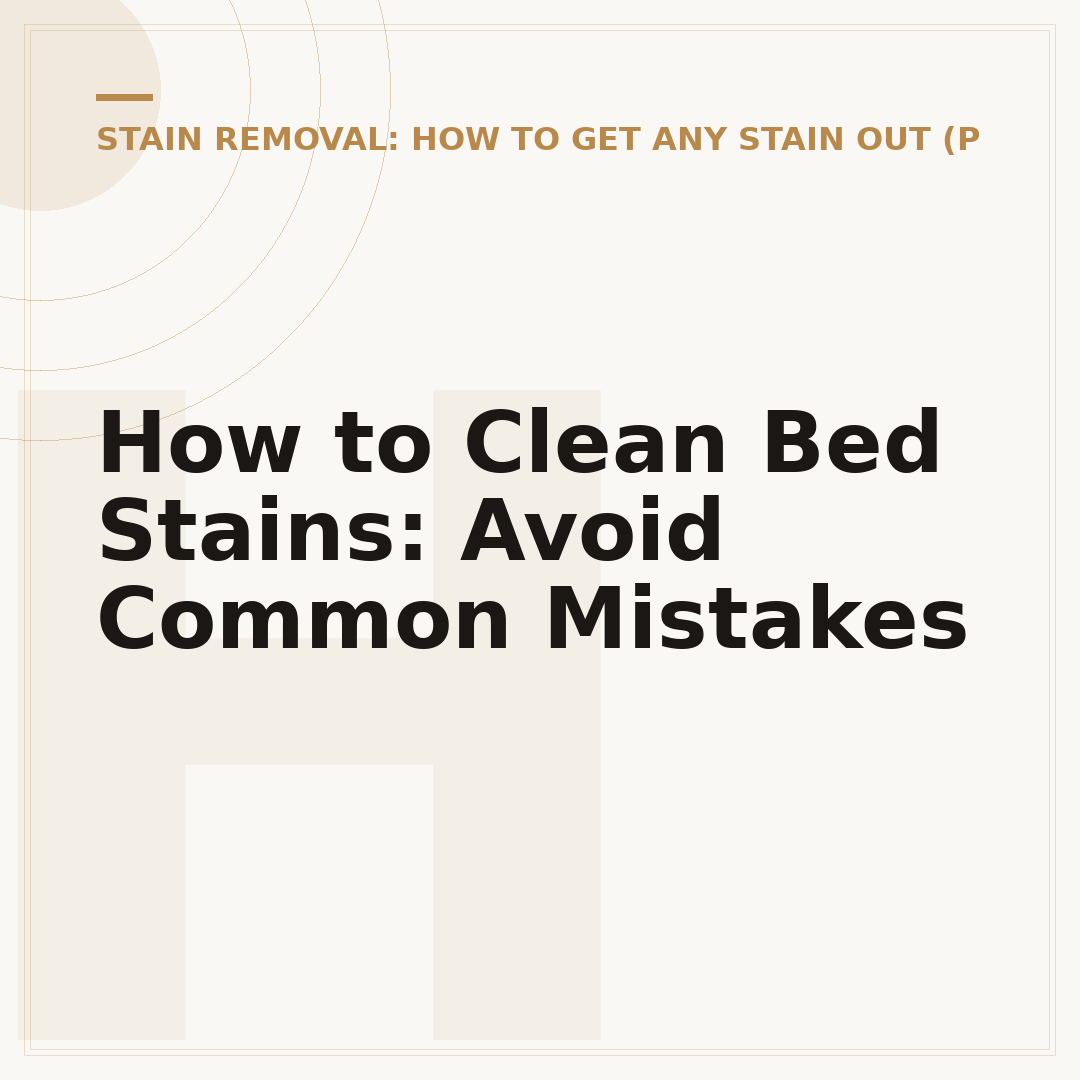 How to Clean Bed Stains: Avoid Common Mistakes