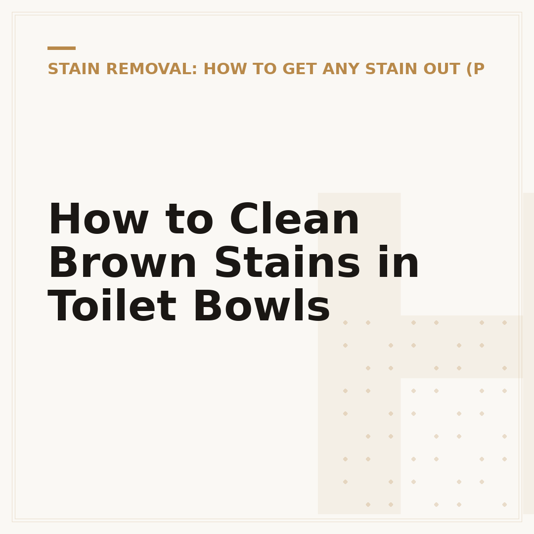 How to Clean Brown Stains in Toilet Bowls