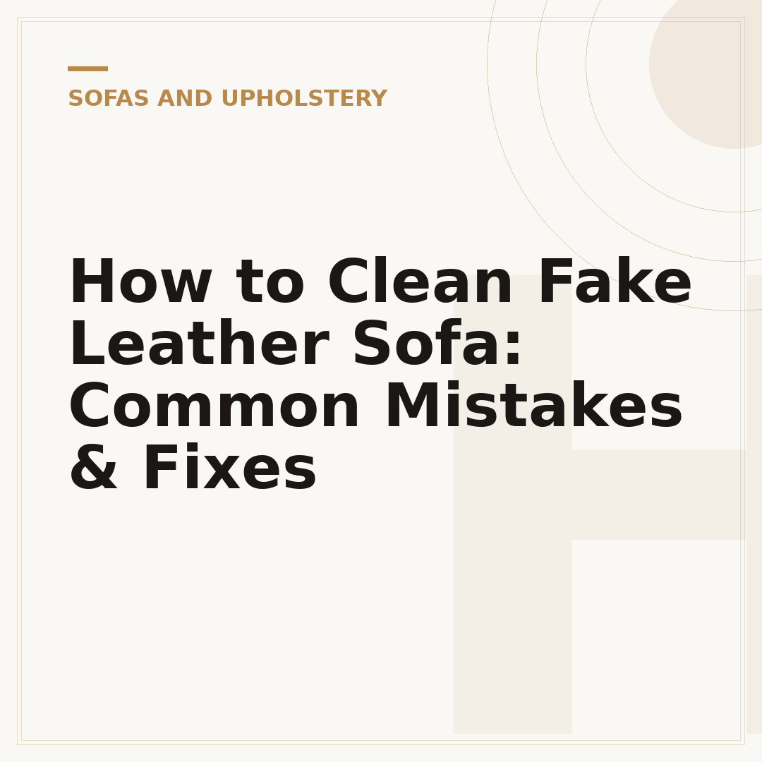 How to Clean Fake Leather Sofa: Common Mistakes & Fixes