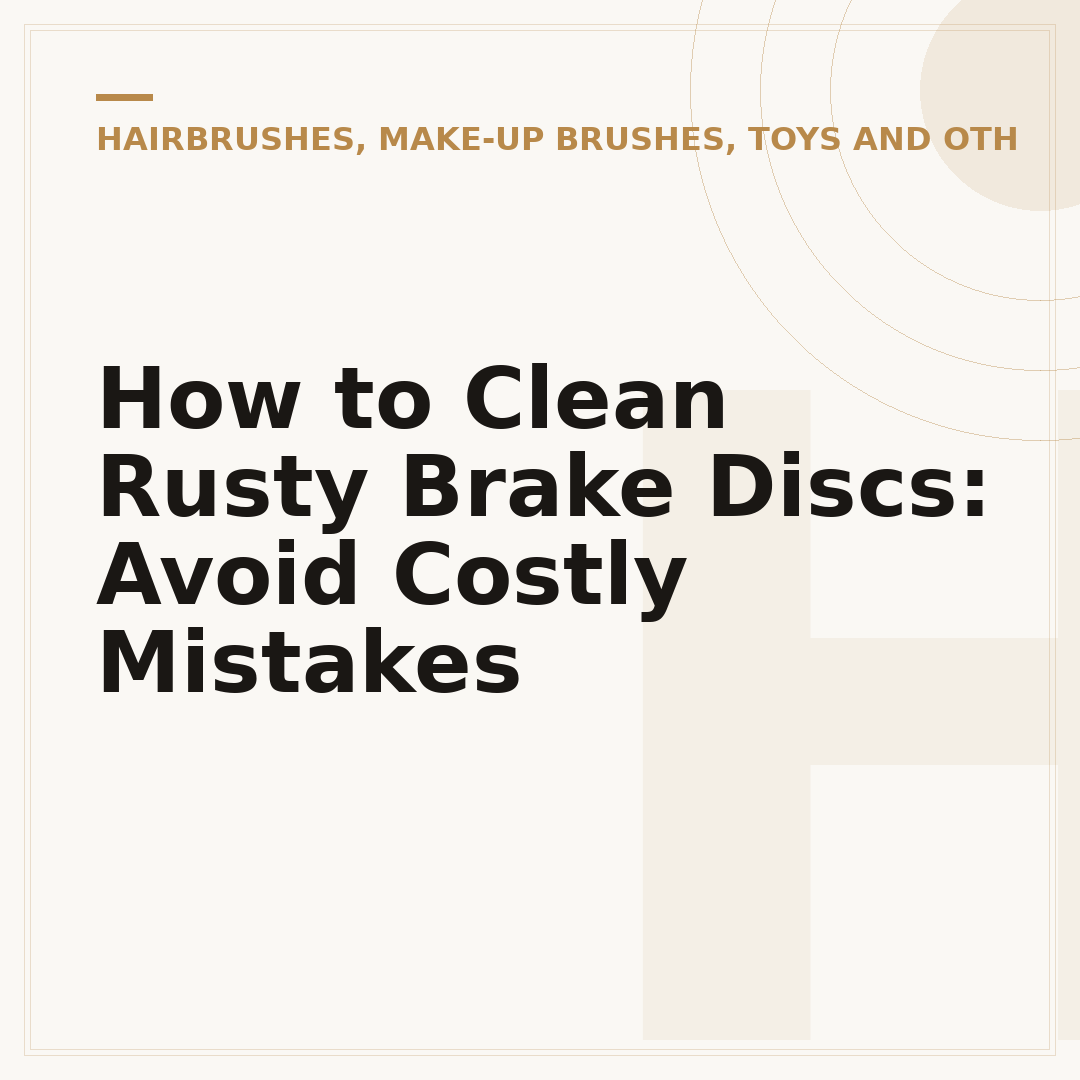 How to Clean Rusty Brake Discs: Avoid Costly Mistakes