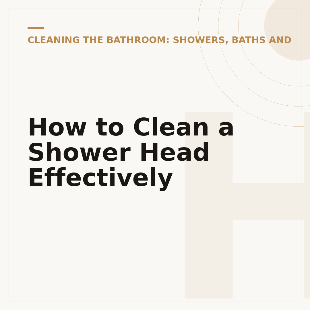 How to Clean a Shower Head Effectively