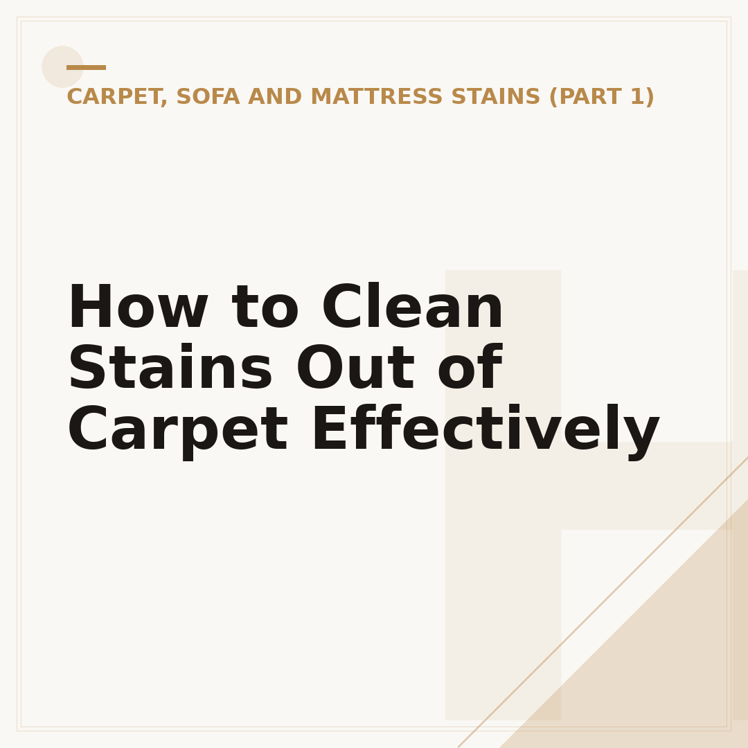 How to Clean Stains Out of Carpet Effectively