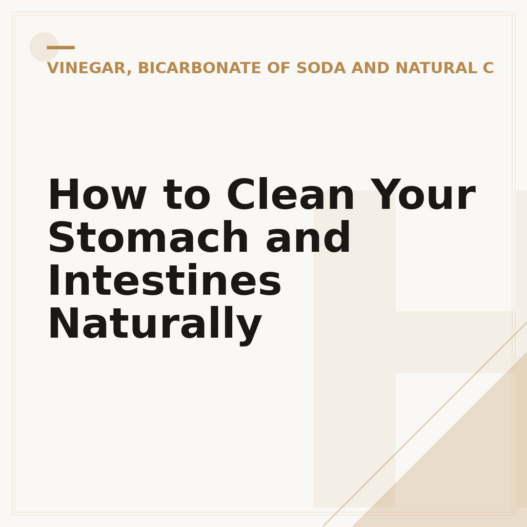 How to Clean Your Stomach and Intestines Naturally