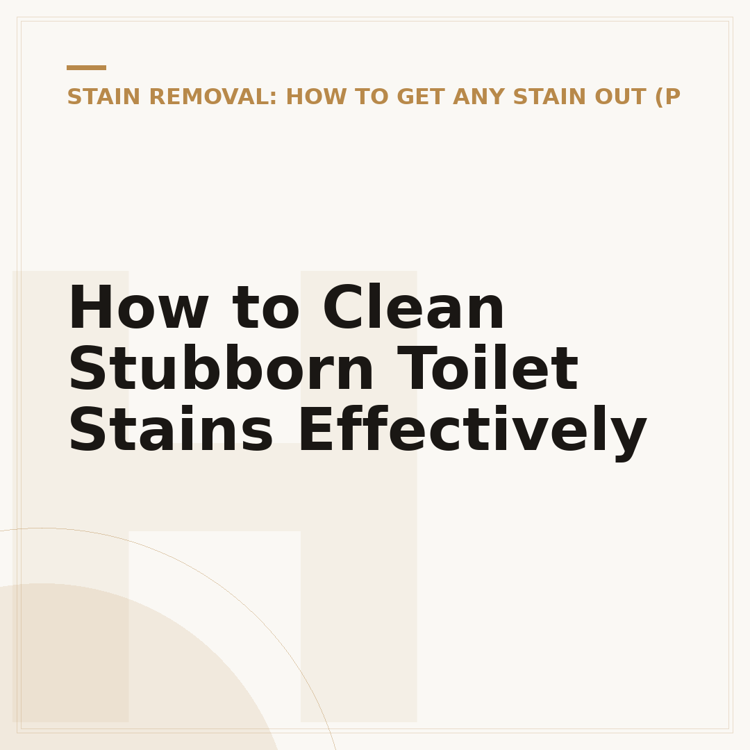How to Clean Stubborn Toilet Stains Effectively