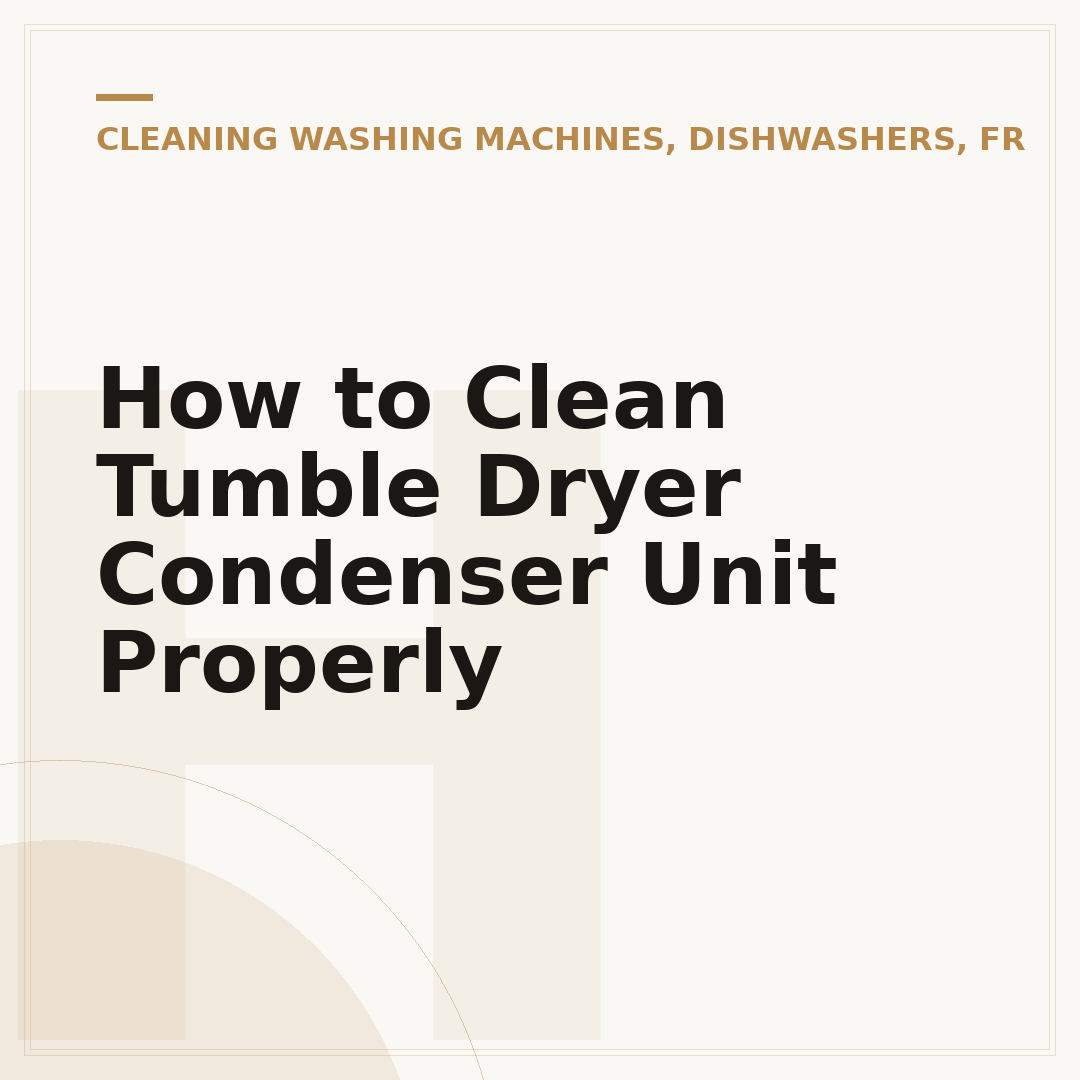 How to Clean Tumble Dryer Condenser Unit Properly