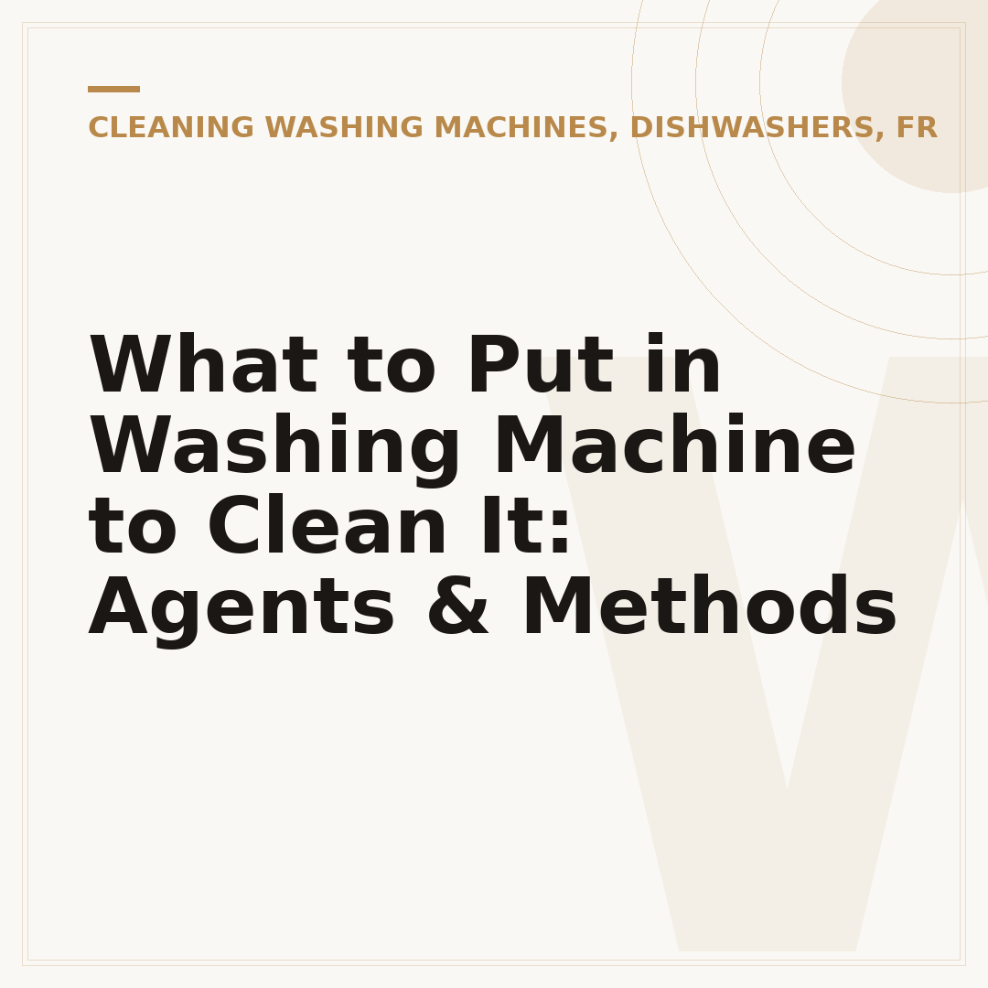 What to Put in Washing Machine to Clean It: Agents & Methods