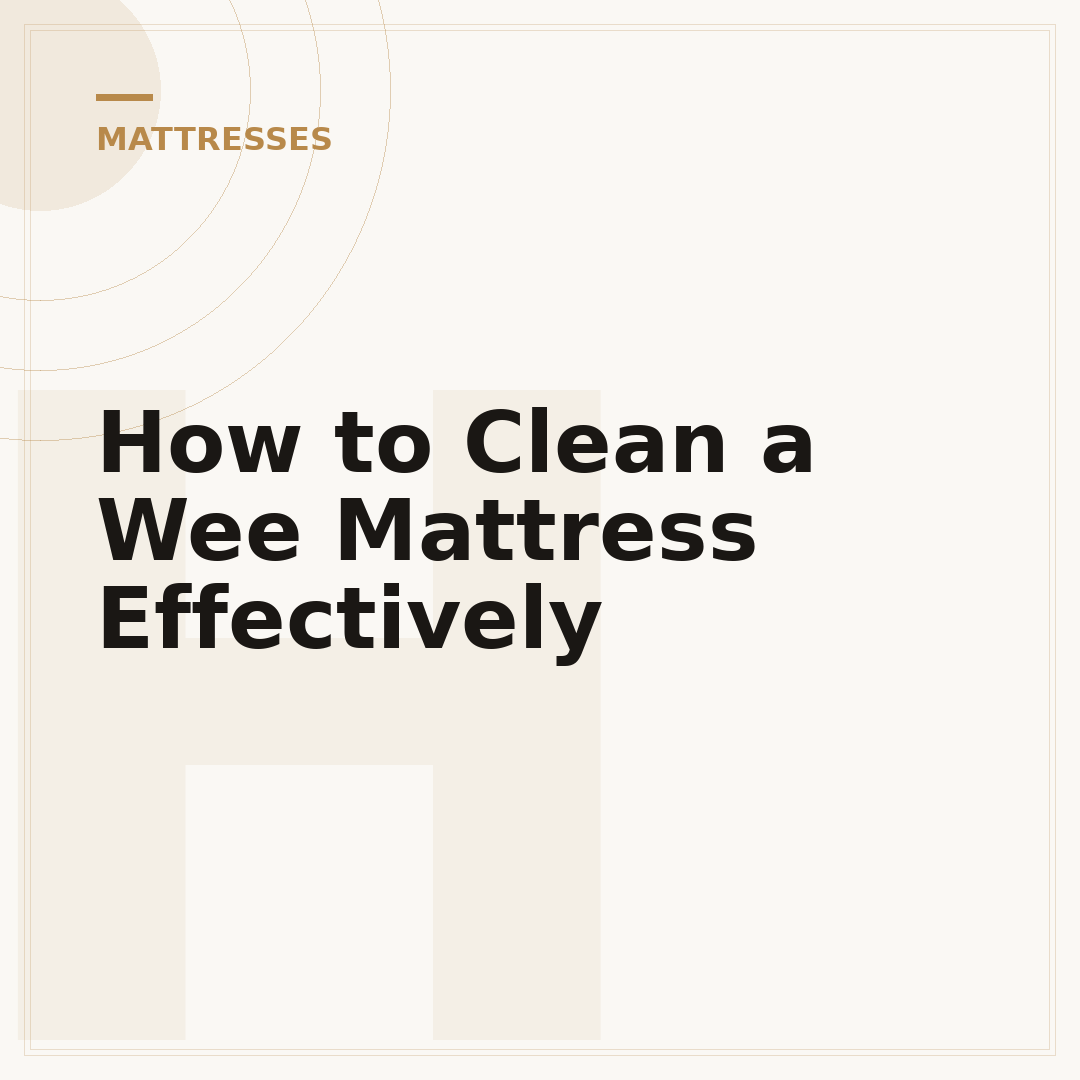 How to Clean a Wee Mattress Effectively