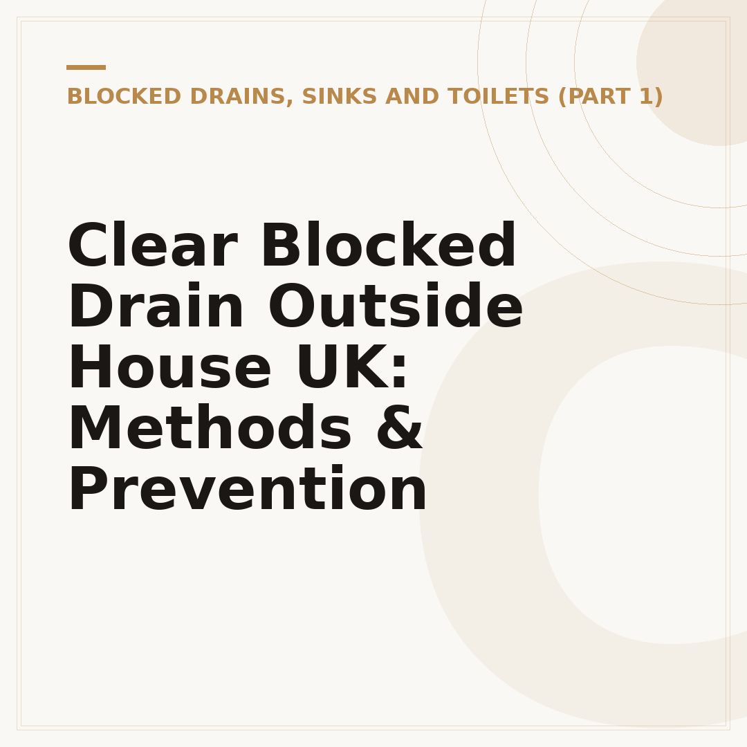 Clear Blocked Drain Outside House UK: Methods & Prevention