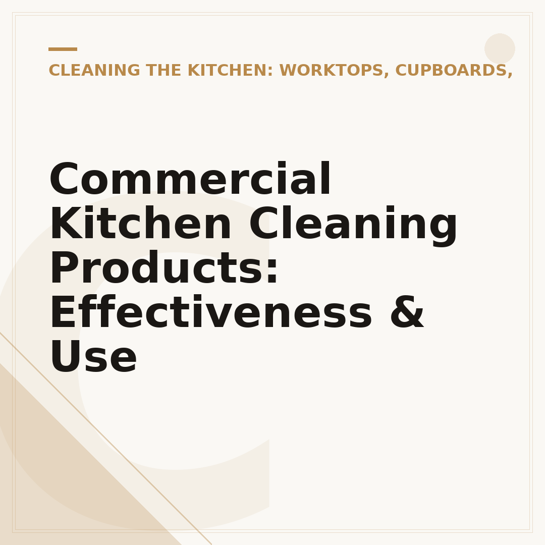 Commercial Kitchen Cleaning Products: Effectiveness & Use