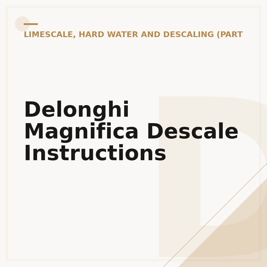 Delonghi Magnifica Descale Instructions
