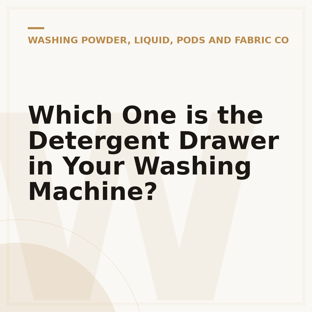 Which One is the Detergent Drawer in Your Washing Machine?