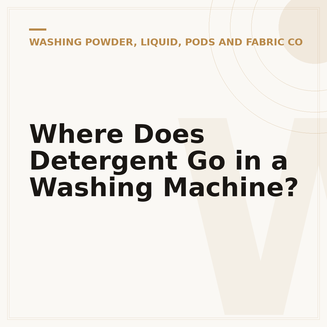 Where Does Detergent Go in a Washing Machine?