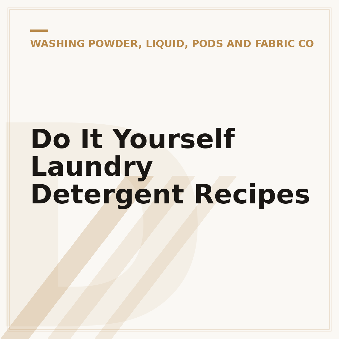 Do It Yourself Laundry Detergent Recipes