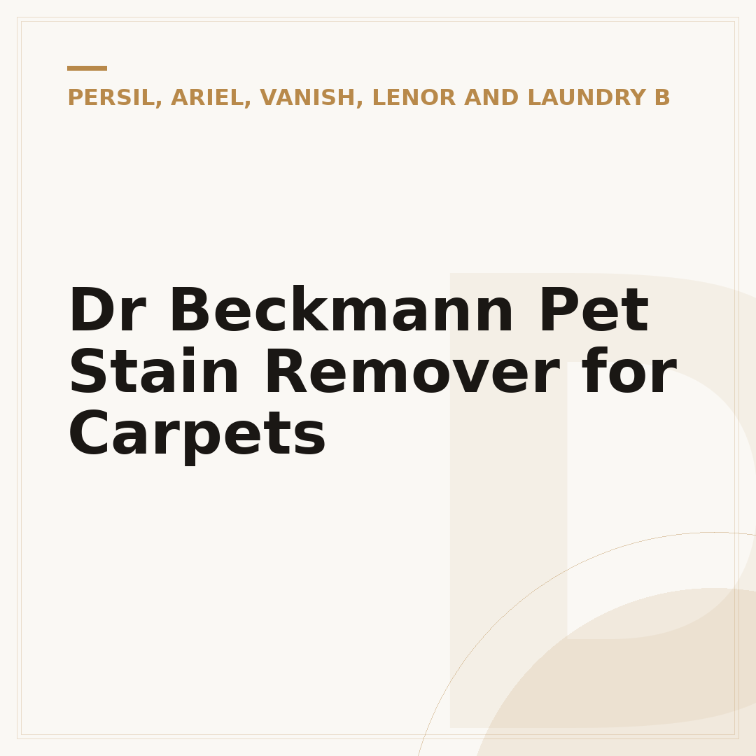 Dr Beckmann Pet Stain Remover for Carpets