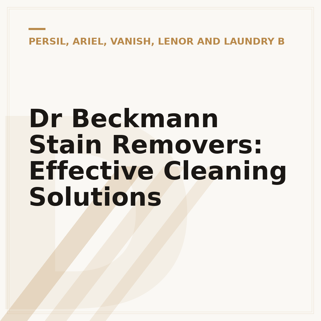 Dr Beckmann Stain Removers: Effective Cleaning Solutions