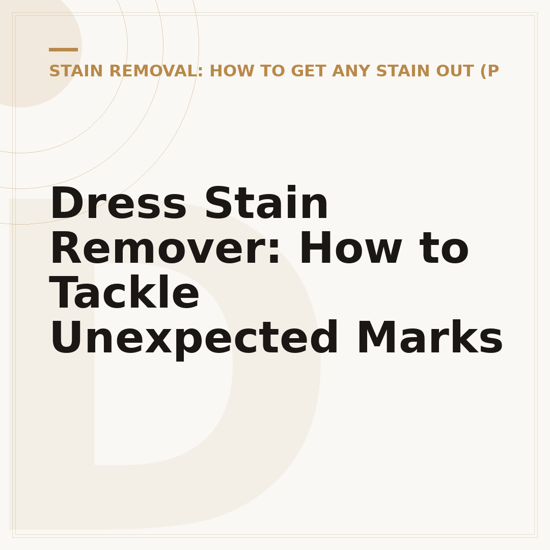 Dress Stain Remover: How to Tackle Unexpected Marks