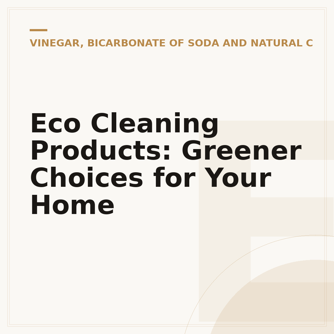 Eco Cleaning Products: Greener Choices for Your Home