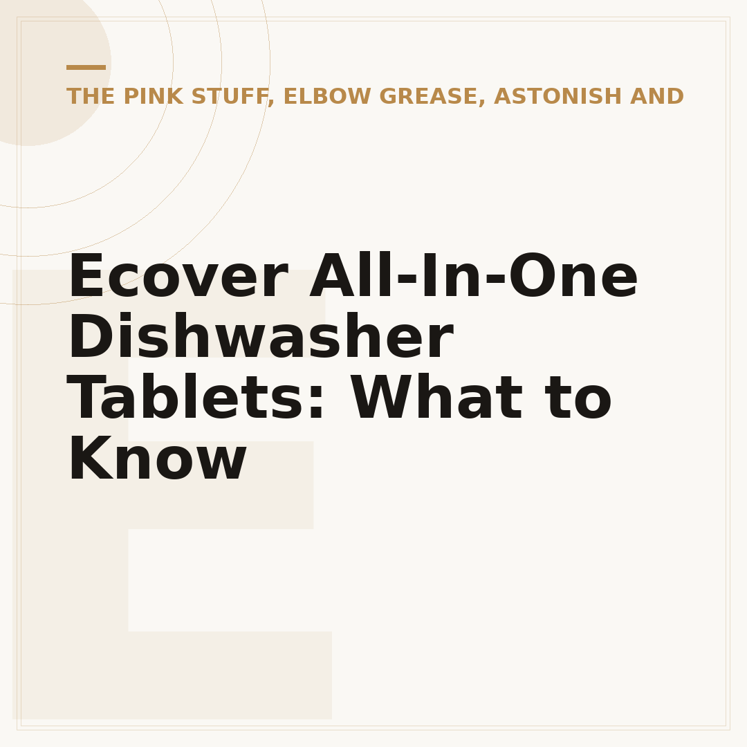 Ecover All-In-One Dishwasher Tablets: What to Know