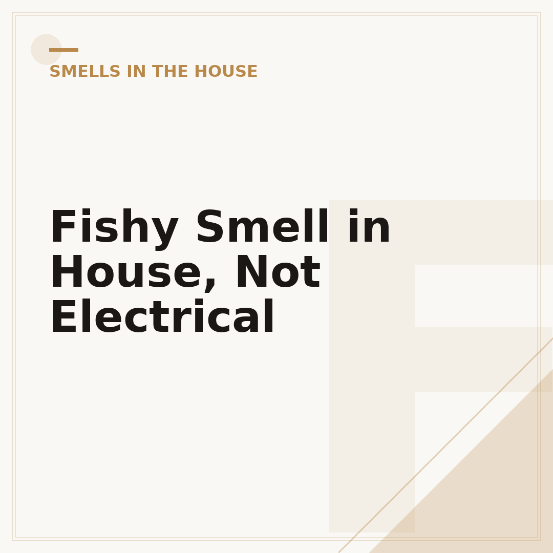 Fishy Smell in House, Not Electrical