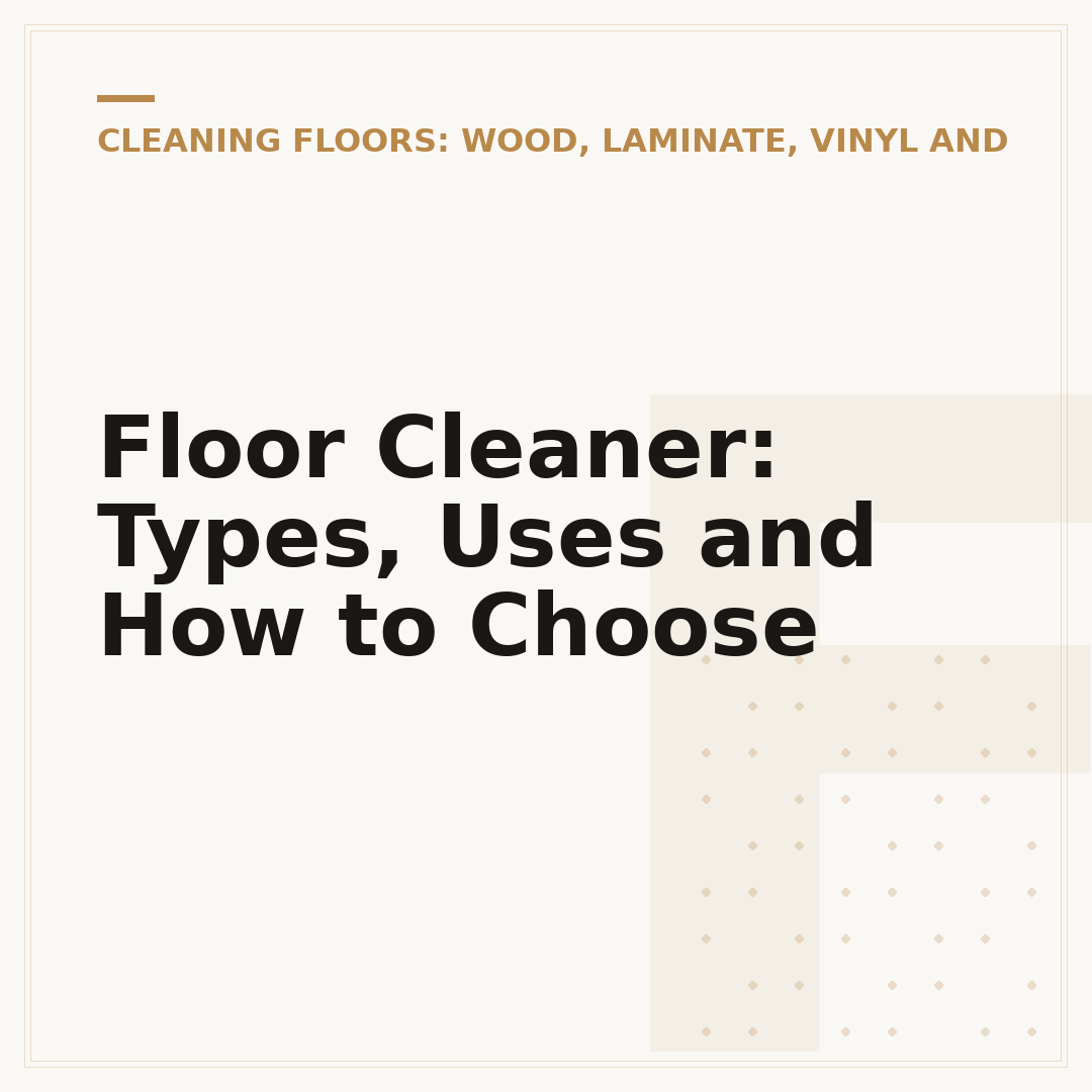 Floor Cleaner: Types, Uses and How to Choose