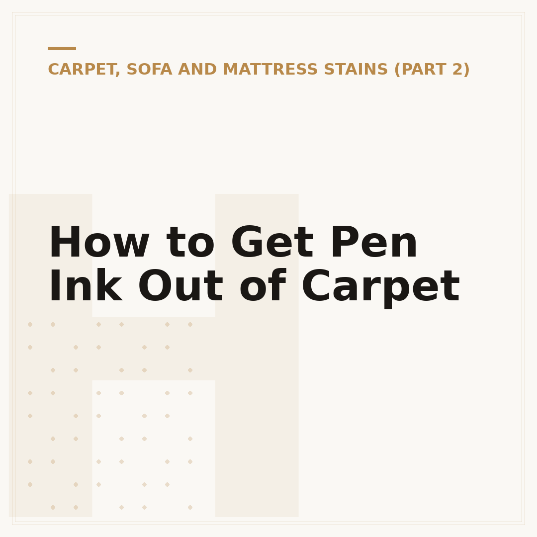 How to Get Pen Ink Out of Carpet
