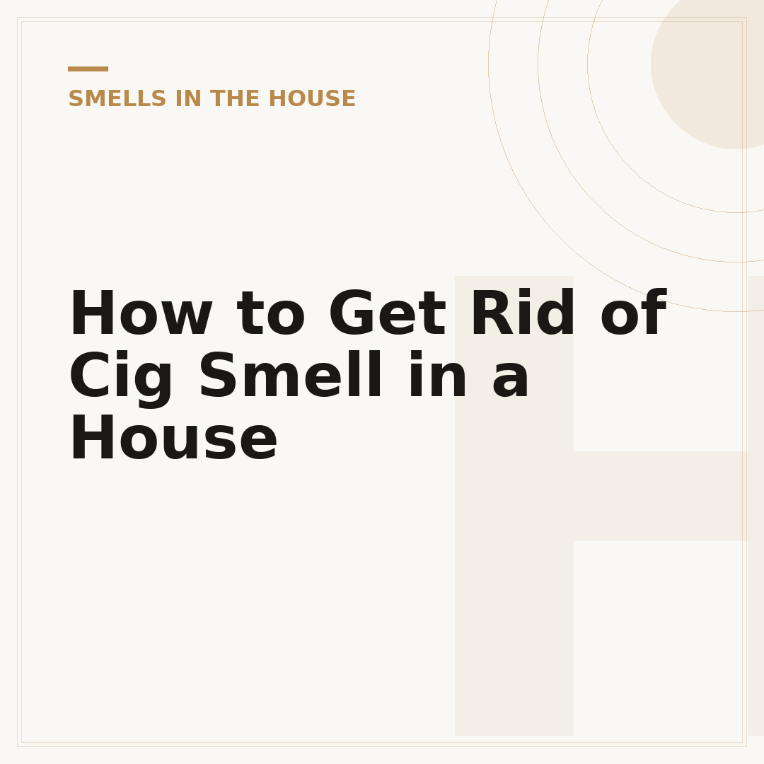 How to Get Rid of Cig Smell in a House