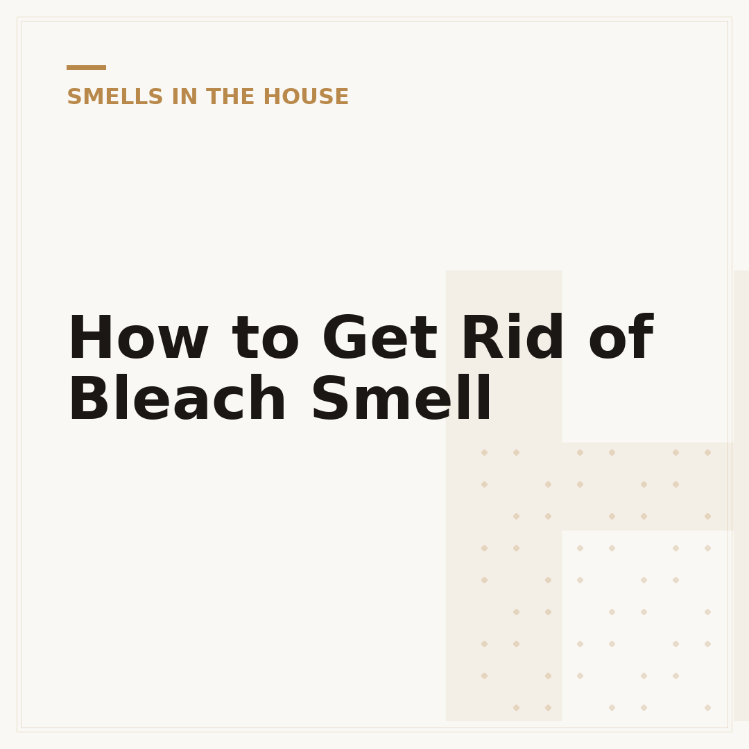 How to Get Rid of Bleach Smell