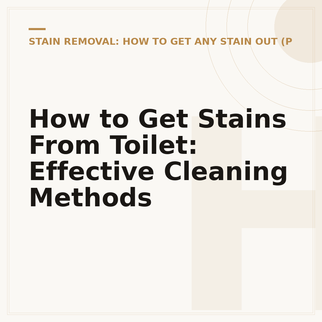 How to Get Stains From Toilet: Effective Cleaning Methods