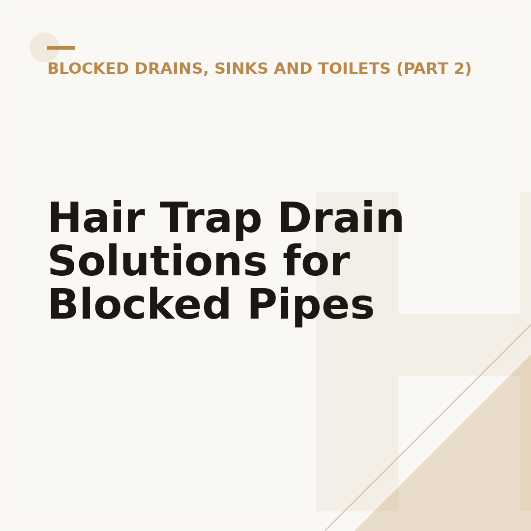 Hair Trap Drain Solutions for Blocked Pipes
