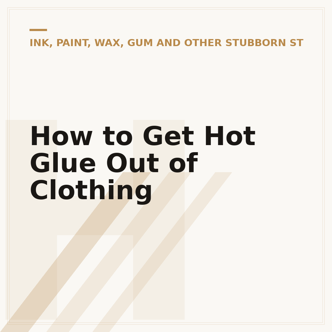 How to Get Hot Glue Out of Clothing