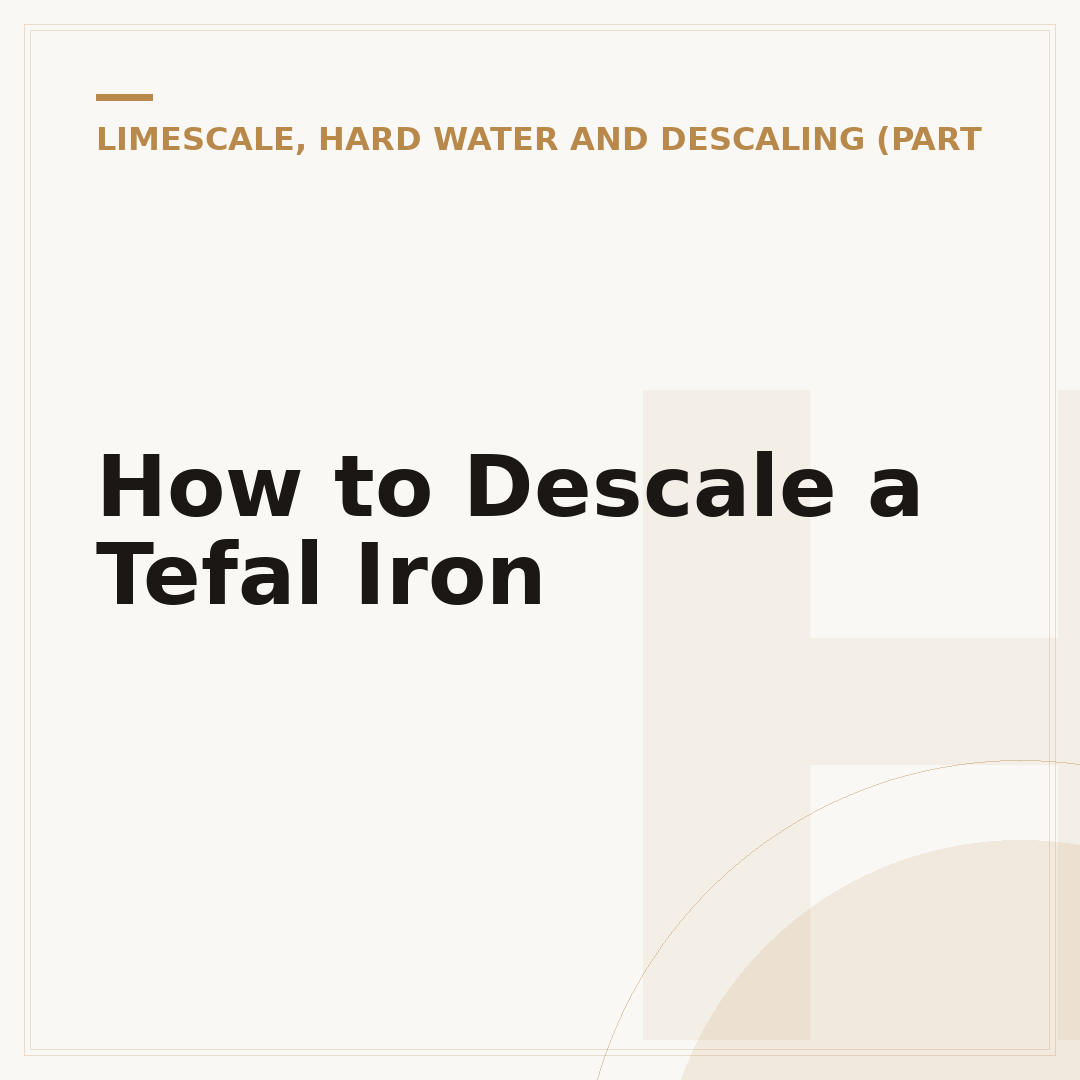 How to Descale a Tefal Iron