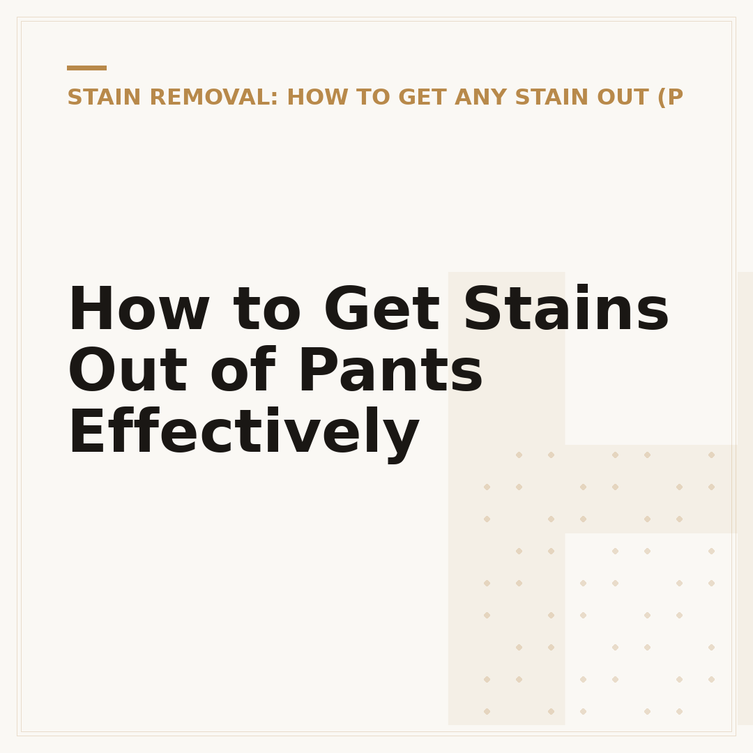 How to Get Stains Out of Pants Effectively