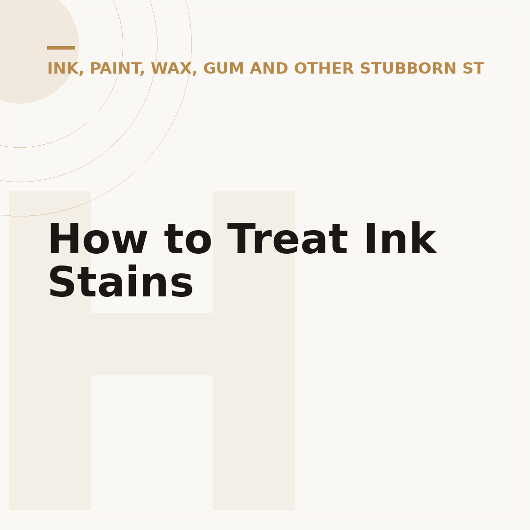 How to Treat Ink Stains