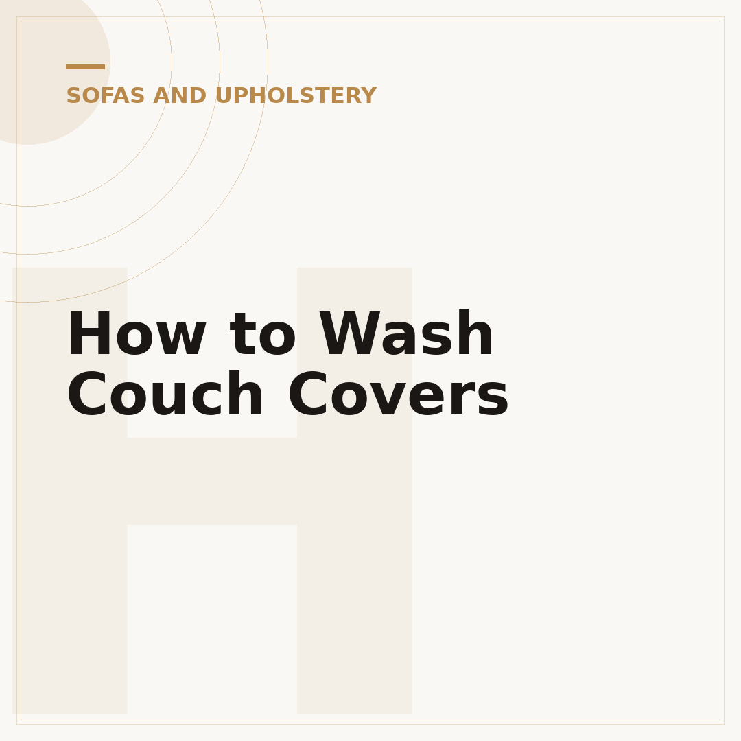 How to Wash Couch Covers