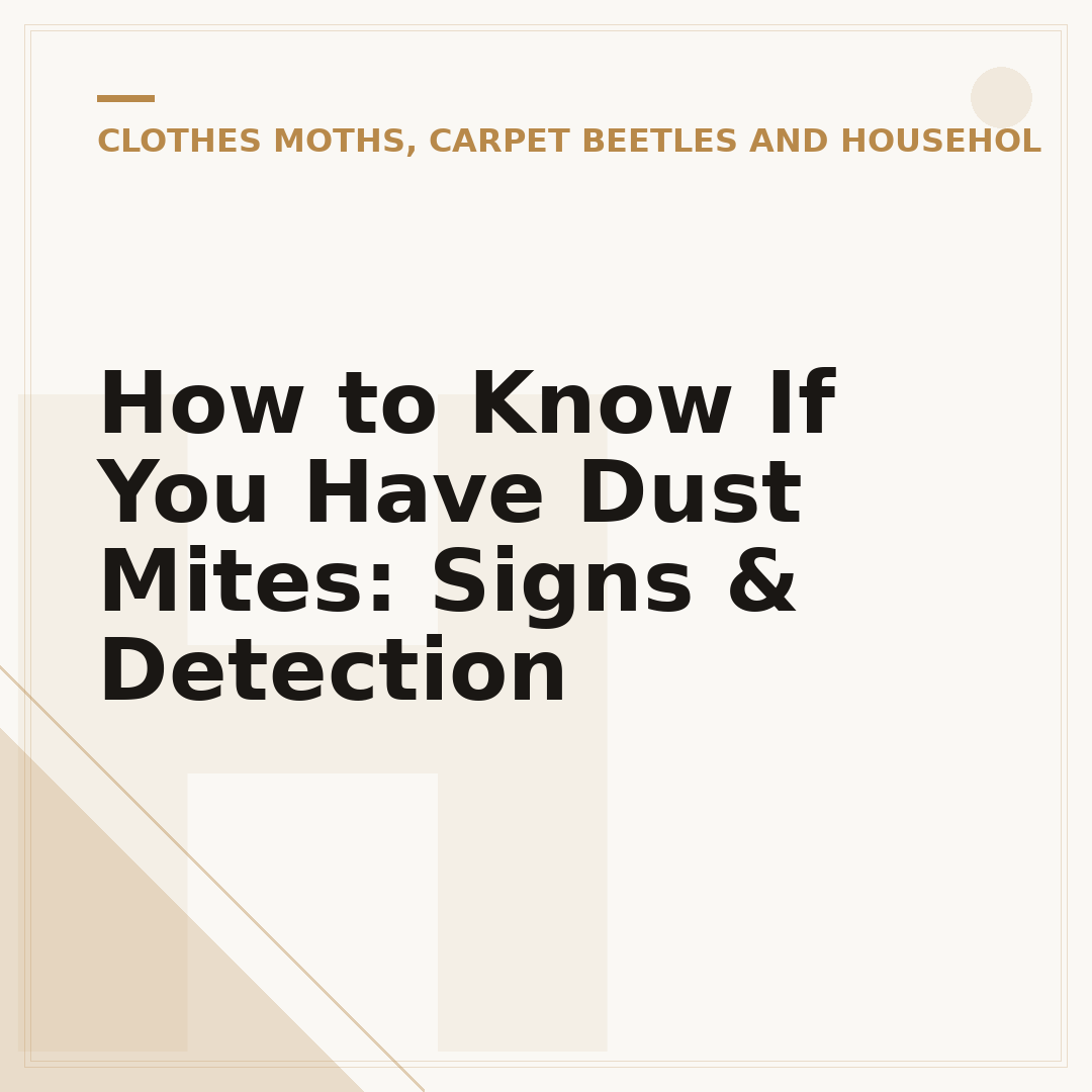 How to Know If You Have Dust Mites: Signs & Detection