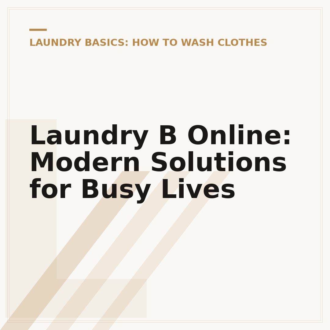 Laundry B Online: Modern Solutions for Busy Lives