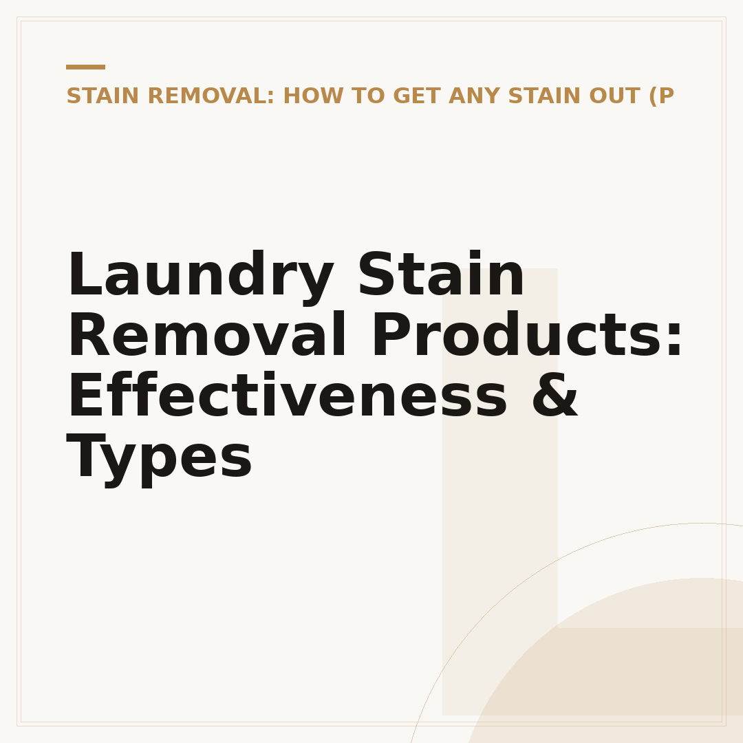 Laundry Stain Removal Products: Effectiveness & Types