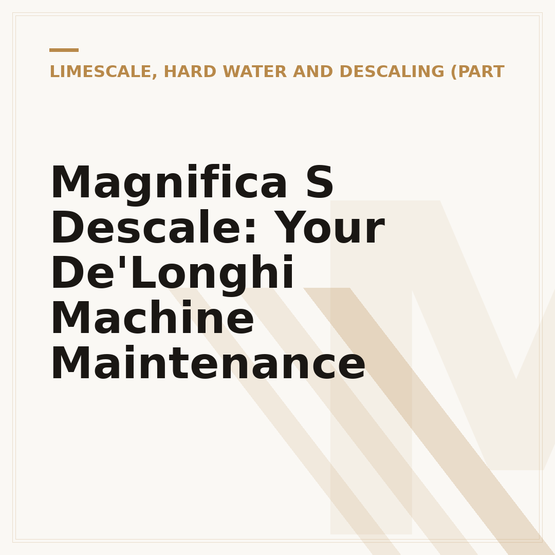 Magnifica S Descale: Your De'Longhi Machine Maintenance