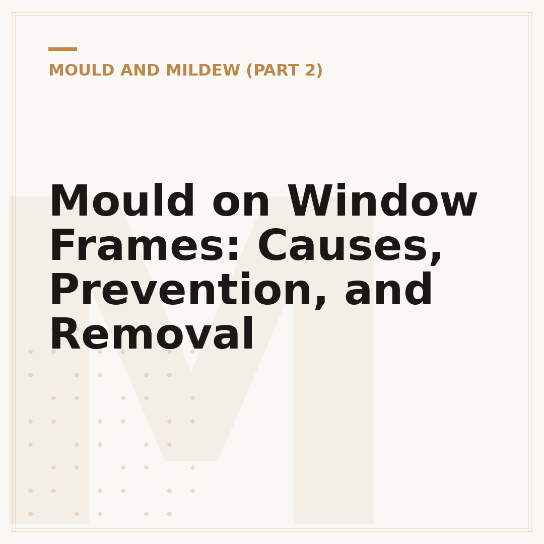 Mould on Window Frames: Causes, Prevention, and Removal