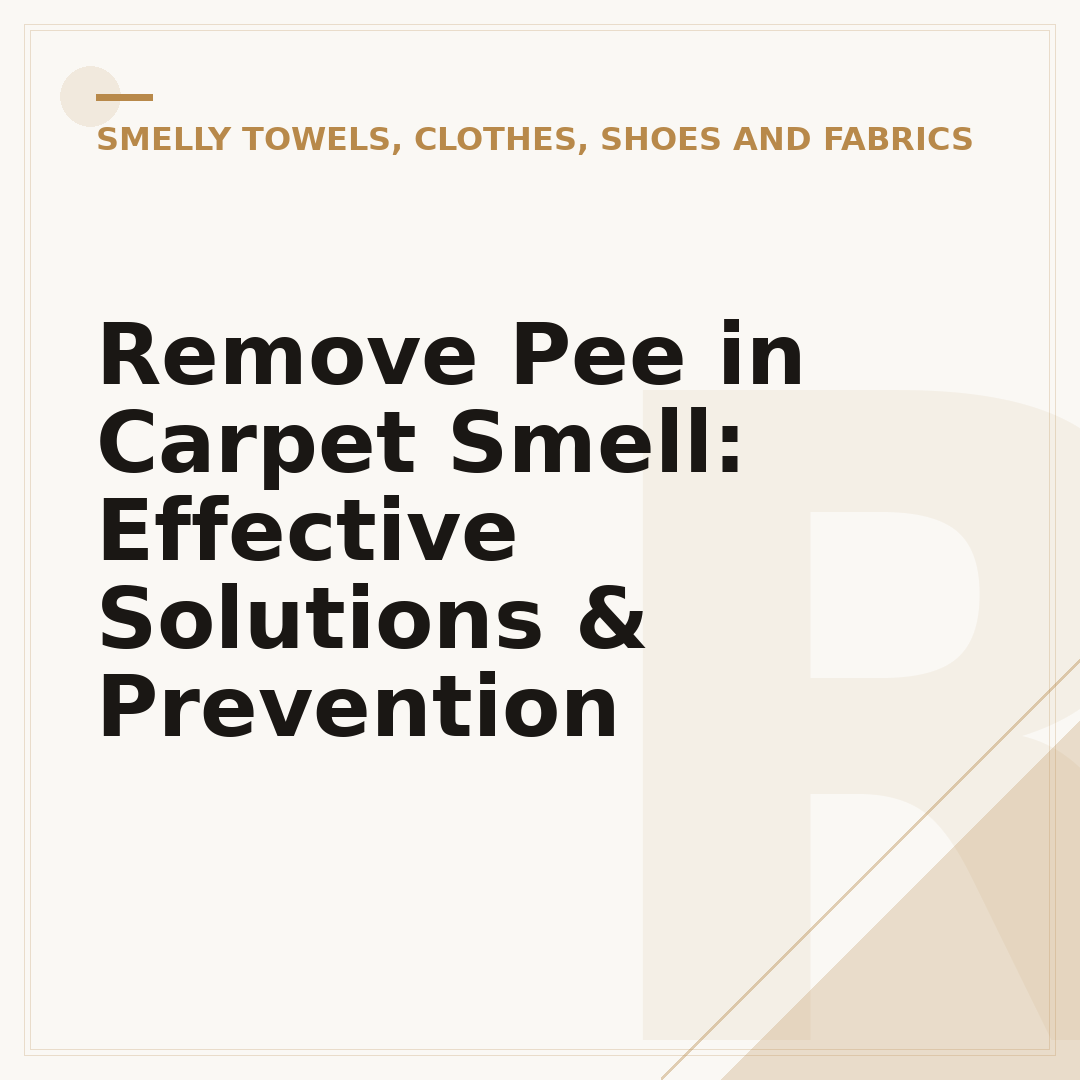 Remove Pee in Carpet Smell: Effective Solutions & Prevention