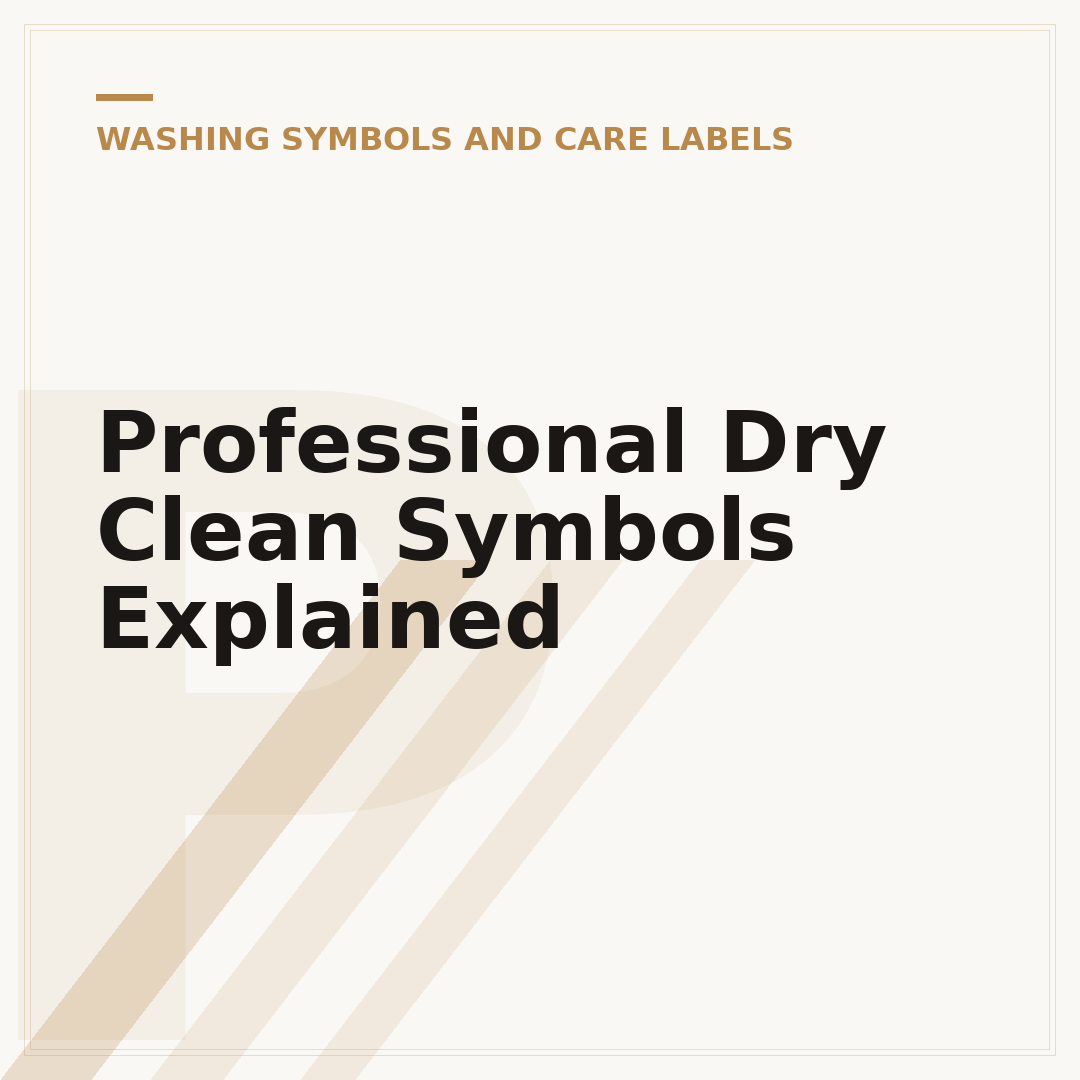 Professional Dry Clean Symbols Explained